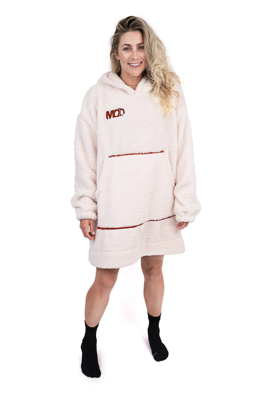 Jump Pocket MOD White Short Hoodie Blanket