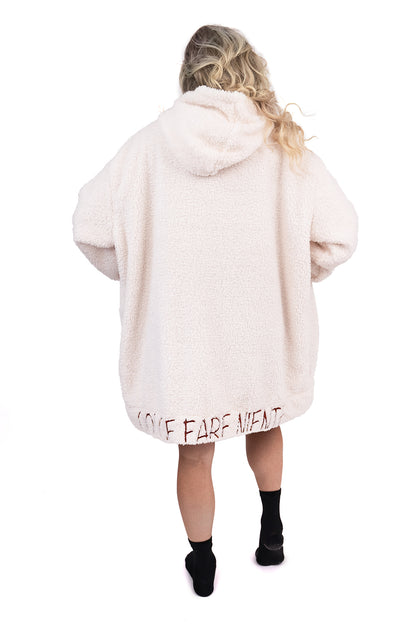 Jump Pocket MOD White Short Hoodie Blanket