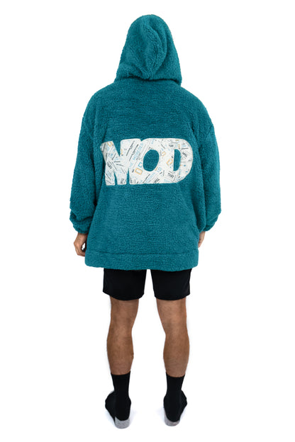 Jump Pocket MOD Teal Short Hoodie Blanket