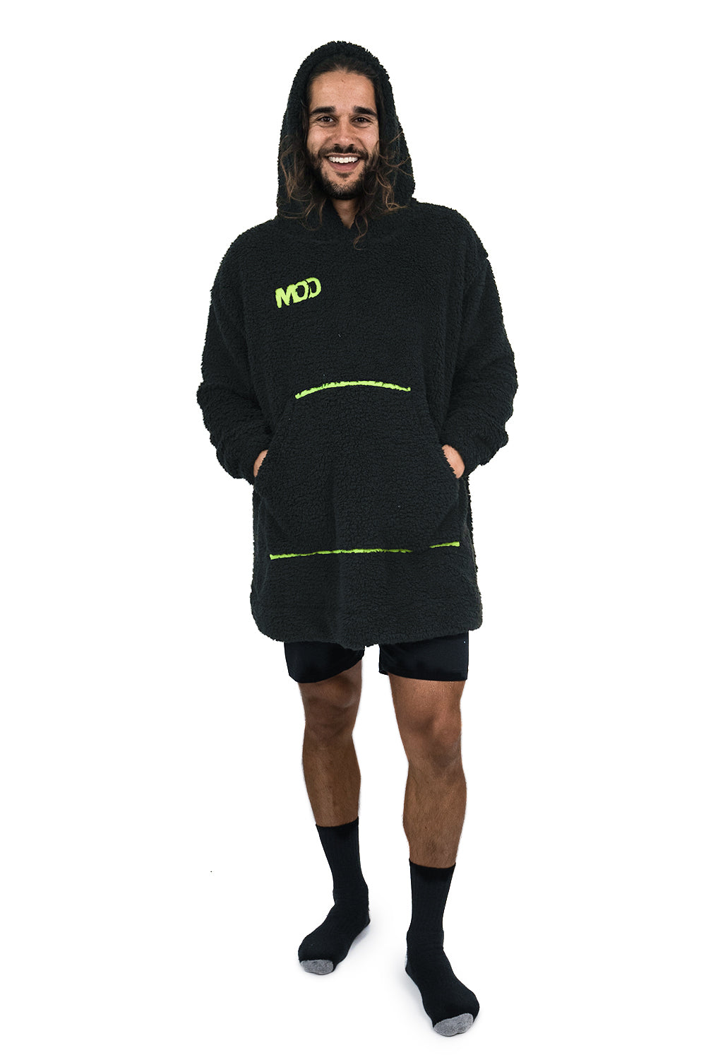 Jump Pocket MOD Black Short Hoodie Blanket